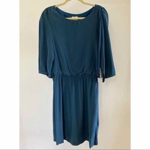 Blue bell sleeve dress